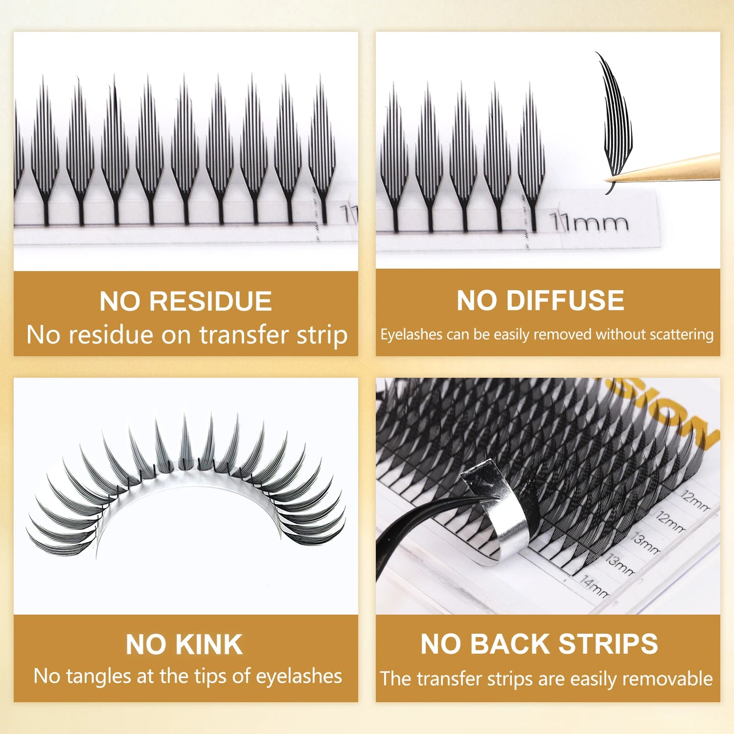 RUJADE Feather Shape Premade Fan Lashes Comic Spire Eyelashes Automatic Flowering Russian Volume Eyelash Extension Fairy Lashes
