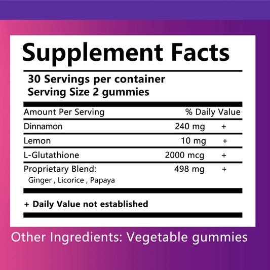 Skin Whitening - Brighten Skin Tone, Anti-oxidation, Anti-aging, Whitening - 60 Gummies