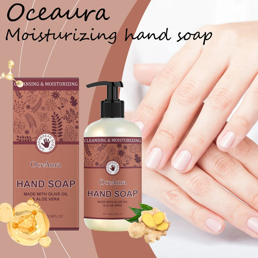 Oceaura Olive Oil Hand Soap Liquid Moisturizing Skin Daily Remove Dirts Smoothing Lasting Fresh Fragrance Hand Washing Soap