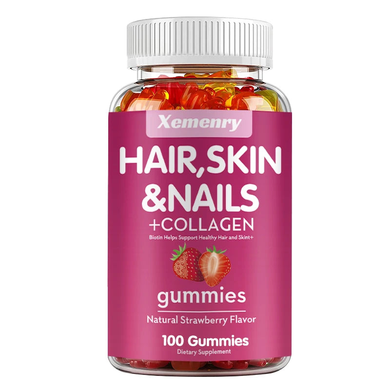 Biotin Gummies - Supports Hair, Skin, Nails & Collagen, Brightens Skin Tone - 100 Gummies