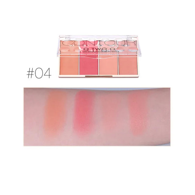 O.TWO.O 4 Colors Contour Palette Face Shadow Groming Powder Makeup Bronzer Long Lasting Facial Contouring Concealer Cosmetics