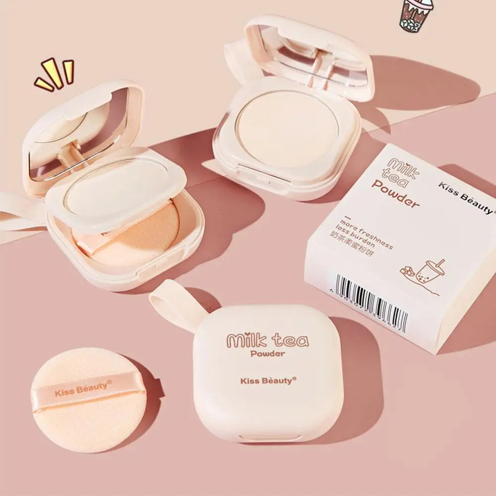 Korean Loose Powder Full Brightening Concealer Mineral Face Foundation Cosmetics Lasting Makeup Powder Compact Powder Pressed