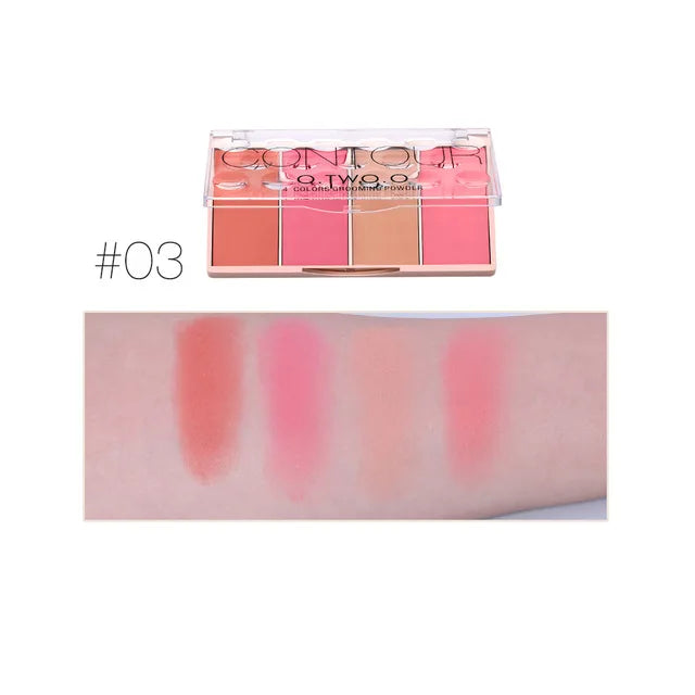 O.TWO.O 4 Colors Contour Palette Face Shadow Groming Powder Makeup Bronzer Long Lasting Facial Contouring Concealer Cosmetics