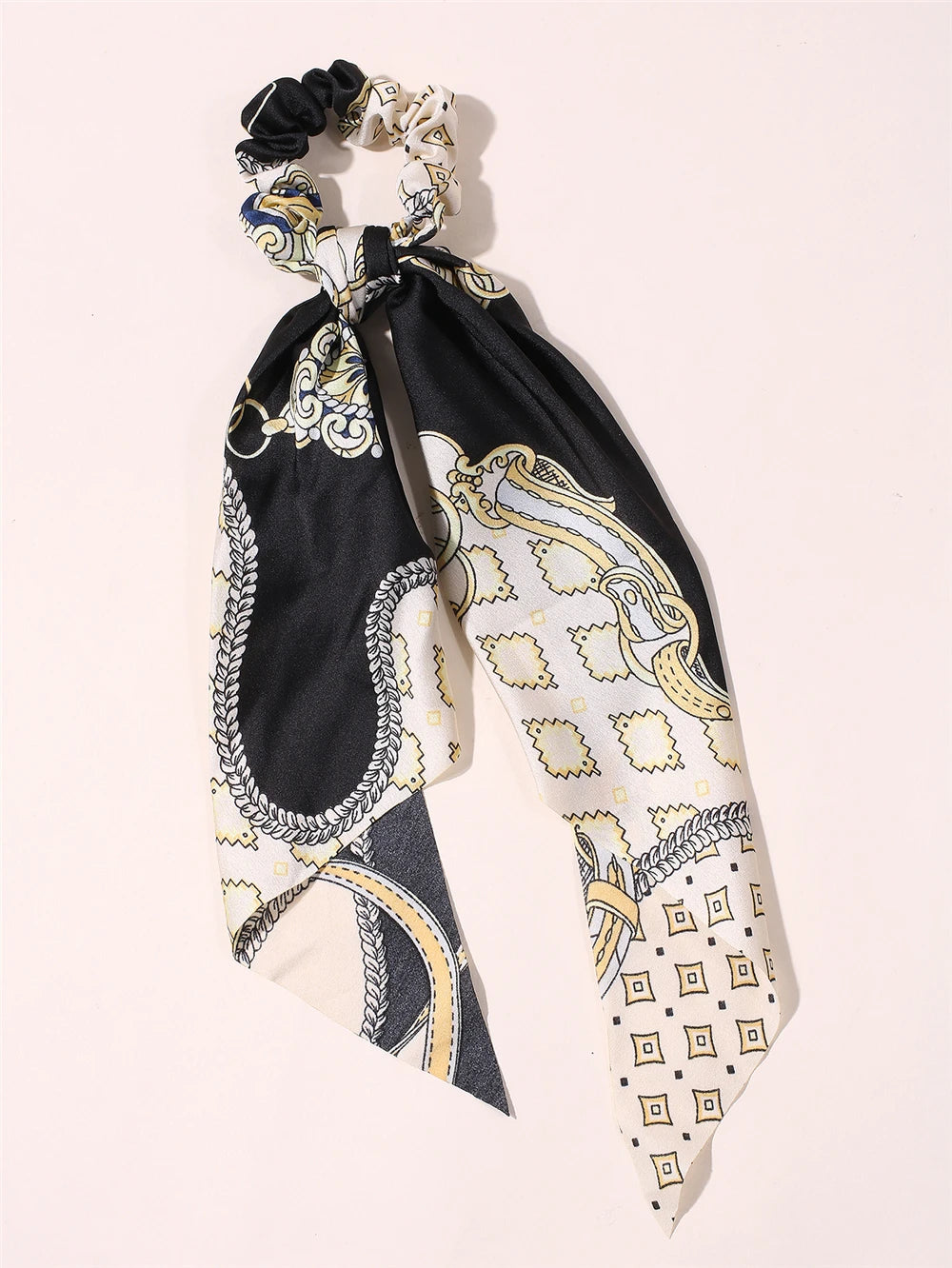 New Fashion Print Bow Scrunchies Hair Ribbon For Women Elastic Hair Band Girls Horsetail Hair Ties Hair Accessories