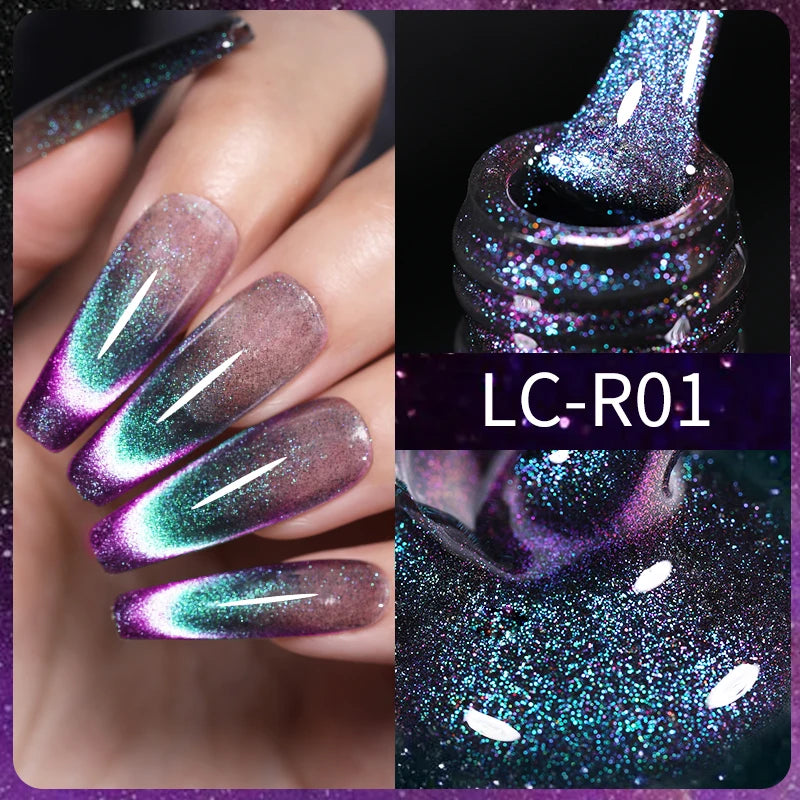 LILYCUTE Thermal Nail Gel Polish 3 Layers Temperature Shiny Color Changing Series Semi Permanent Soak Off UV Nail Gels Polish