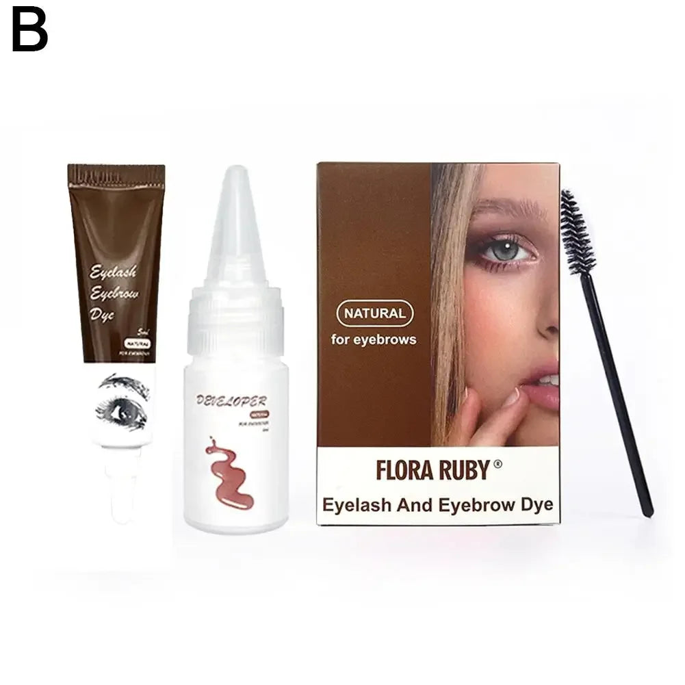 15-Minute Fast Henna Eyebrow & Eyelash Dye Tint Gel – Professional Easy-Use Brown & Black Cream Kit for Long-Lasting Color