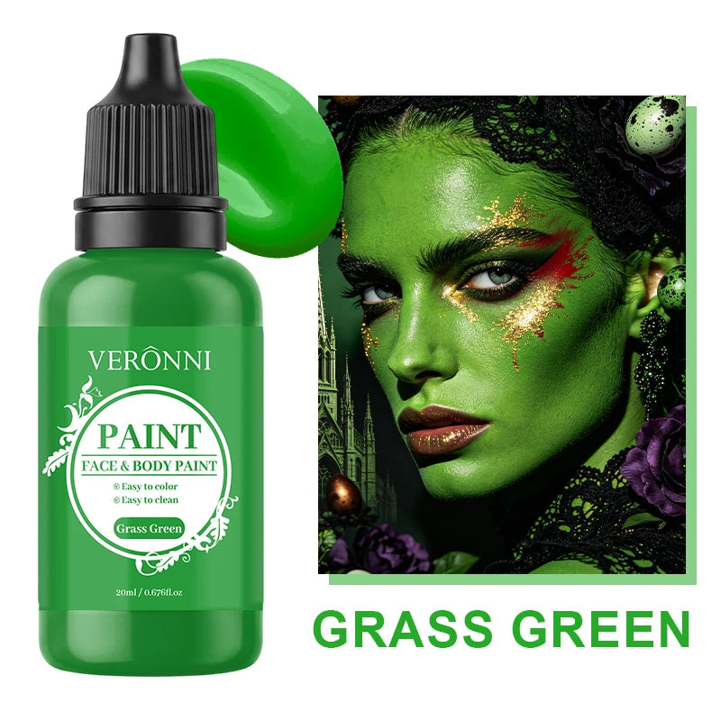 20ml Water Based Face Body Paint Single Bottle Safe Non-toxic For Halloween Party Cosplay Makeup Easy To Wash Off For Kids Adult