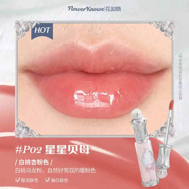 Flower Knows Strawberry Rococo Series Cloud Lip Cream Lip Gloss Long Lasting Velvet Lip Tint Lipstick for Women Cosmetic