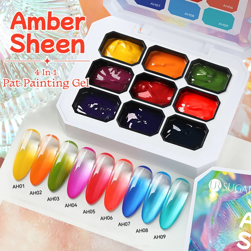 UR SUGAR 4IN1 Pat Ombre Gel Nail Polish Easy Gradient Painting Gel for DIY French Nail Manicure Solid UV Varnishes Paint Art Gel
