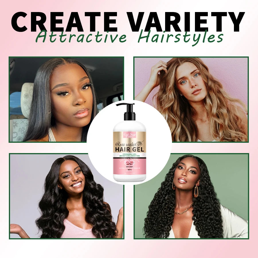 Hair Gel for Curl Define Cream Enhanced Wavy Moisturizer Hydrating Conditioner Rose Extract Bouncy Enhancers Flyaways Control