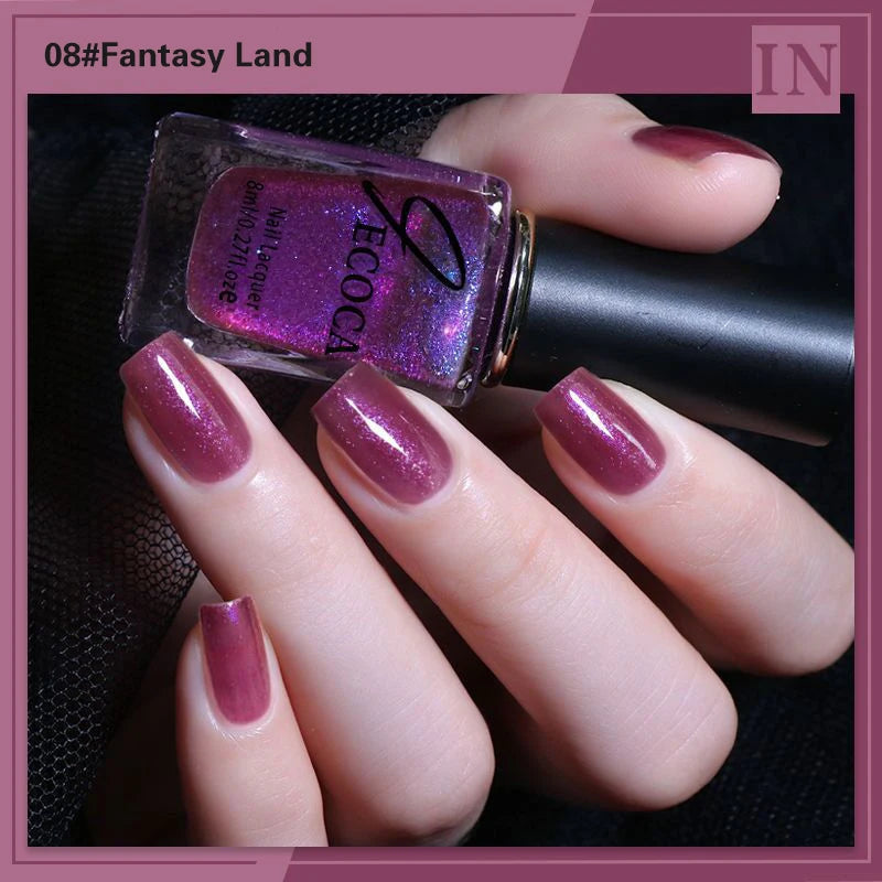 Laser Glitter Nail Polish Rainbow Nail Polish 8ml Laser Varnish Shining Glitter Nails 3-in-1 Water Based Nagel Nail Art Tools