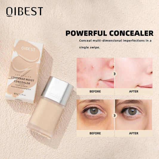 QIBEST Concealer Liquid Make Up Color Corrector Foundation Cream Professional Face Cover Waterproof Contouring Cosmetic Base