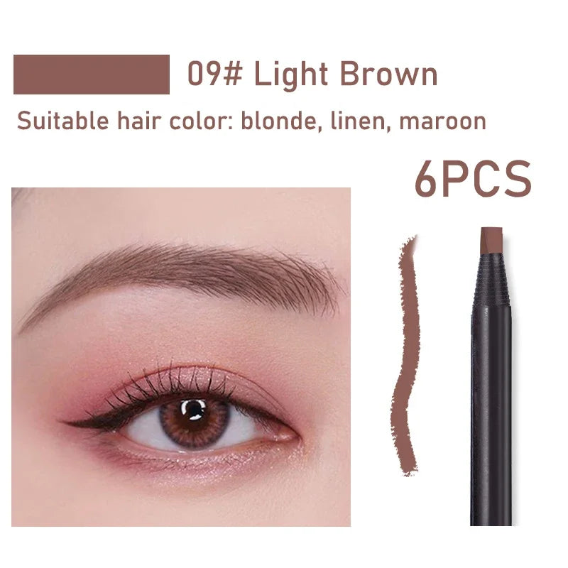 HAOZHUANG Waterproof Long-Lasting Eyebrow Pencil with Soft Brush – Smudge-Proof Daily Eyebrow Makeup Tool