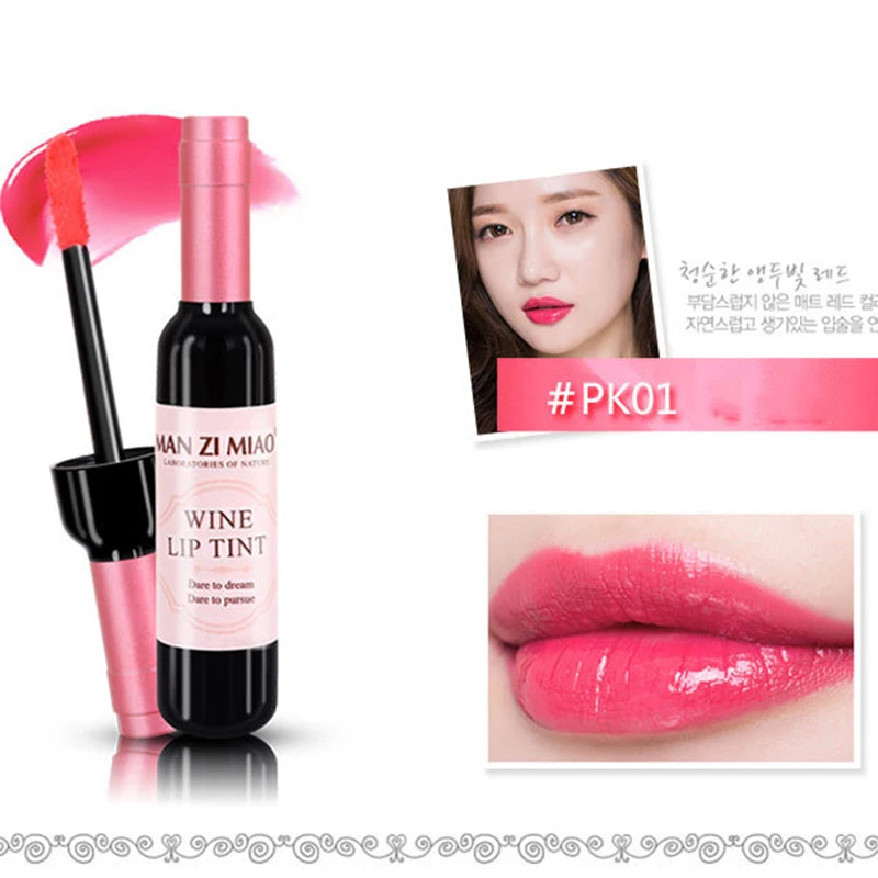 2023 Lipstick & Lip Gloss – Waterproof, Long-Lasting Lovely Tint, Wine Bottle Shape, Red Lip Makeup for Women, Cosmetic Gloss