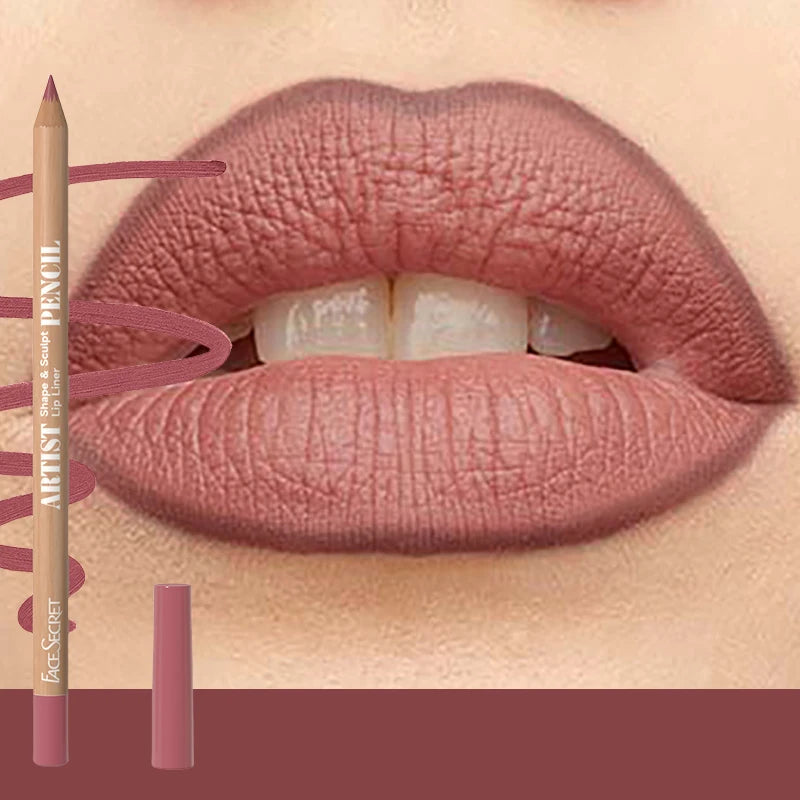18 Color Face Secret Artist Shape Sculpt Lip Liner Pencil Weightless Precise Liner with Super Soft Blendable Texture Matte Soft