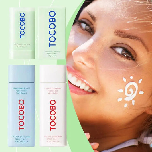 Tocobo SPF50+ Sunscreen Natural Cotton Sunblock Moisturizing Strong UV Violet Non-greasy Sun Protection Refreshing Skin Care