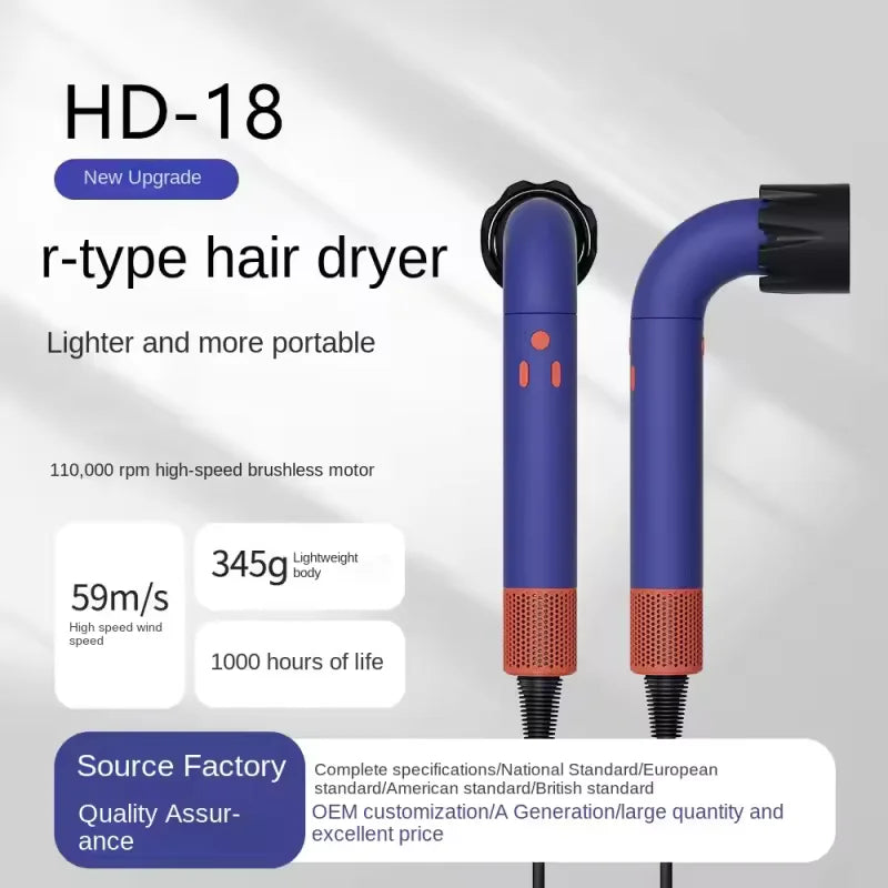 200 Million Anion Blow Dryer Professinal Leafless Hair Dryer Negative Lon Hair Care Quick Home Powerful Hairdryer Constant HD18