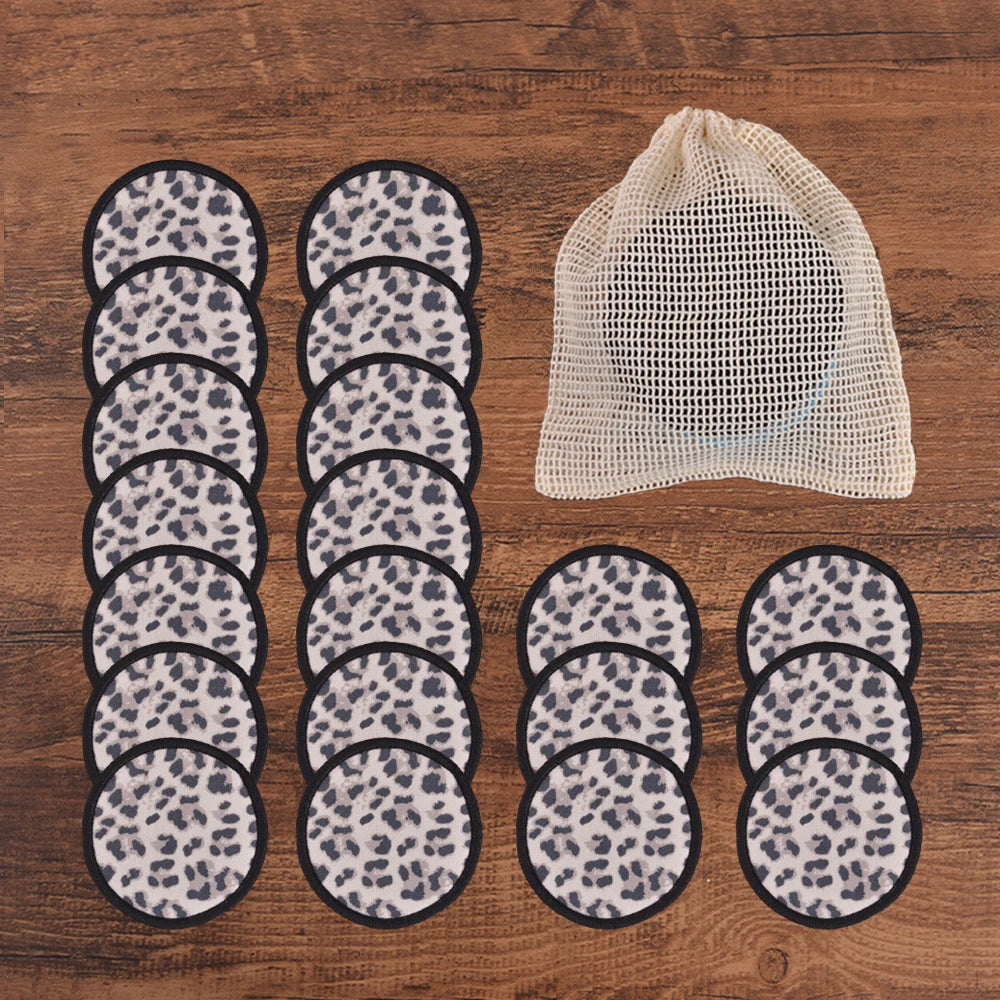20Piece/Pack Makeup Remover Pads Washable Rounds Cleaning Cotton Reusable Facial Make Up Removal Pads Tool Matching Mesh Bag