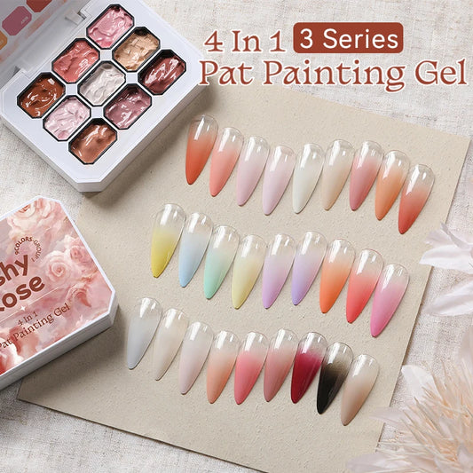 UR SUGAR 4IN1 Pat Ombre Gel Nail Polish Easy Gradient Painting Gel for DIY French Nail Manicure Solid UV Varnishes Paint Art Gel