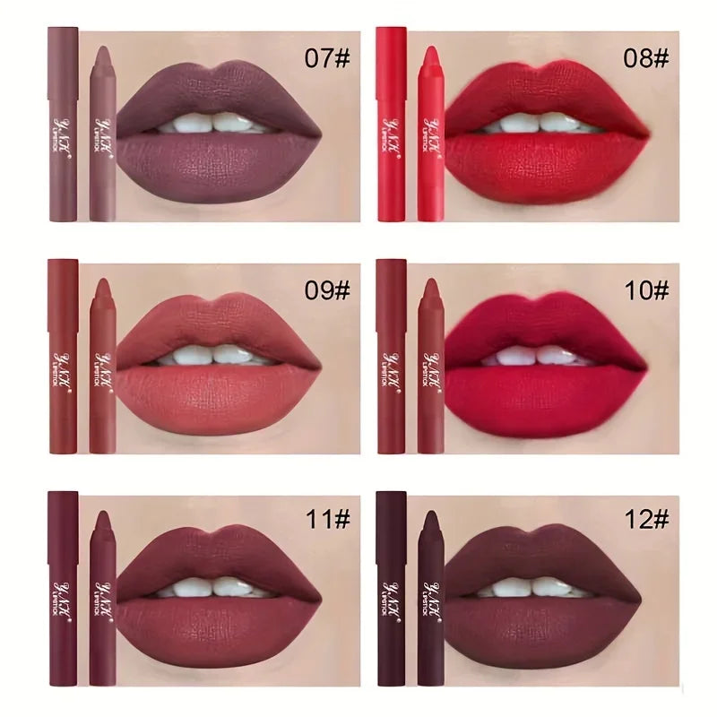 Nude Series Velvet Matte Lipstick Pencil – Waterproof, Long-Lasting Red Lipstick, Lip Tint Pen, Cosmetic Makeup
