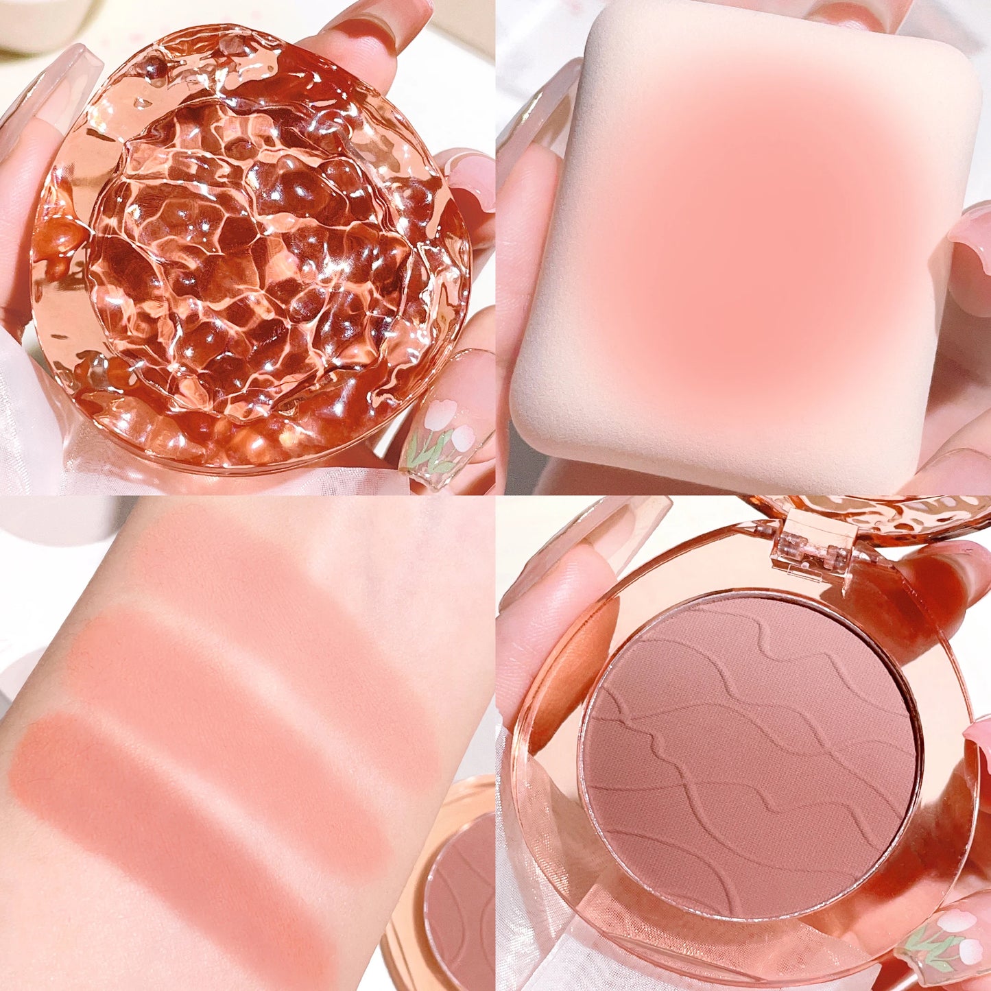 HISYI cute, pop, gradient blush, matte, delicate, daily nude makeup, brightens the color, naturally whitens students