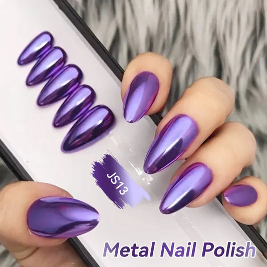 LILYCUTE 7ml Mirror Metallic Nail Polish No Need of UV LED Lamp Nail Supplies Vernis Red Purple Mirror Effect for Nails