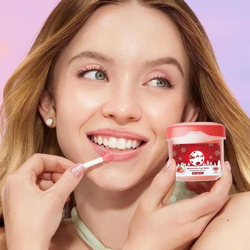 Strawberry Lip Balm Moisturizing Lip Butter Hydrating Repair Protecting Lip Care Lightly Scented Balm Christmas Lip Balm