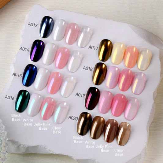 NICOLE DIARY 5g Aurora Pearl White Pink Nail Powder Pigments Metallic Rubbing Dust Moonlight Effect Nail Arts Decoration