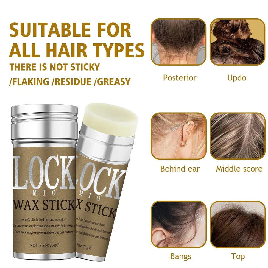 LOCKMIO Hair Wax Stick for Women and Kids Long Lasting Hold Pomade Control Broken Frizz Flyaway Styling Wax for Natural Wigs