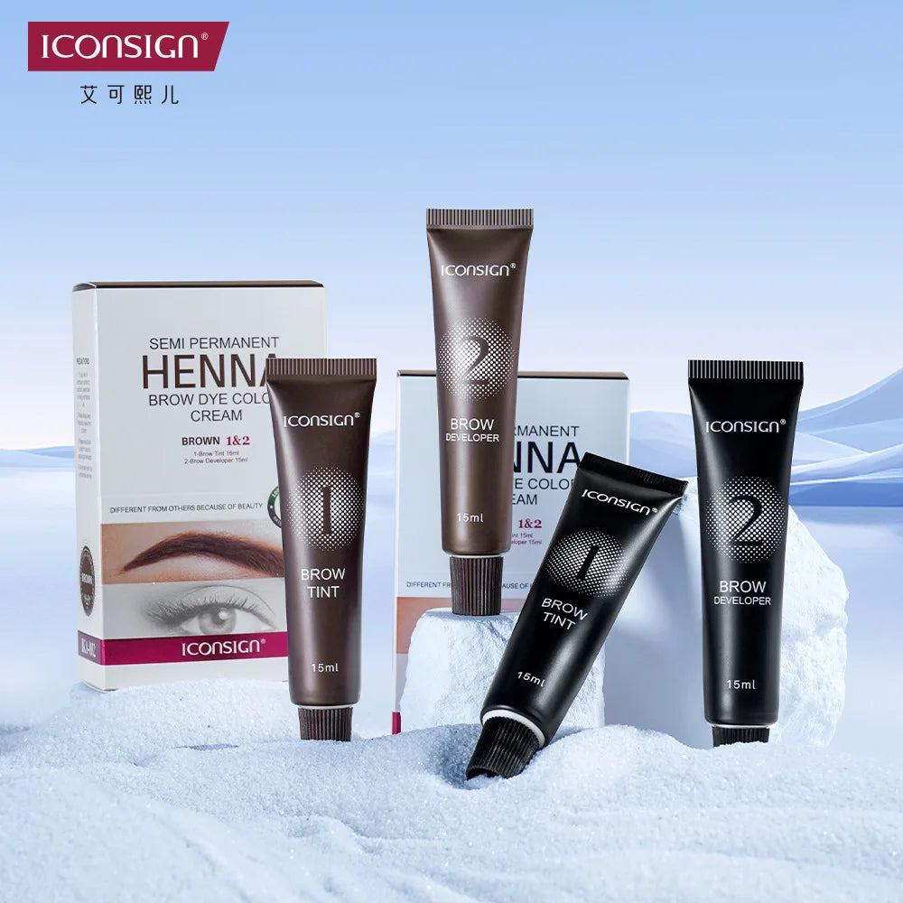 Waterproof Eyelash & Eyebrow Tint Kit – Fast-Acting Henna Brow Enhancer Cream Gel for Long-Lasting Makeup