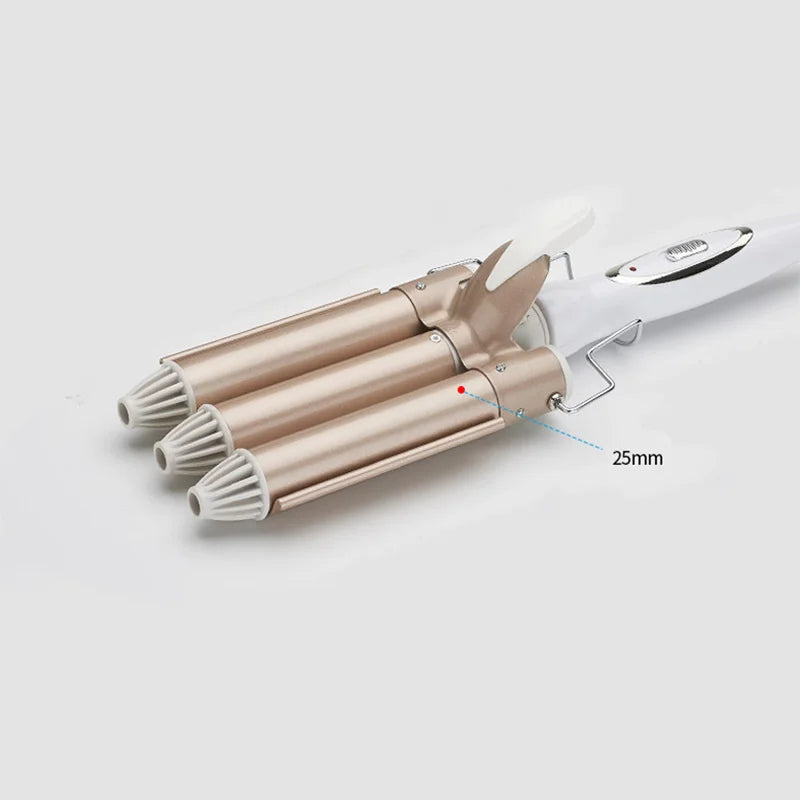 Professional Triple Barrel Hair Curling Iron Big Waver Styling Ceramic Coating PTC Fast Heating Hair Crimping Curler Tongs
