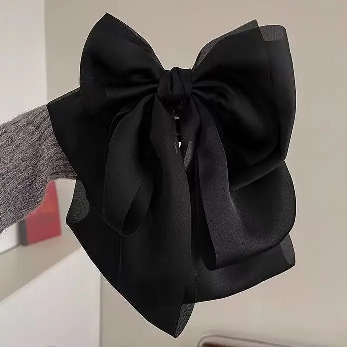 Hot Korean Big Size Bow Hair Clip Claw Clamp Women High Ponytail Barrettes Headwear Girls Women Hair Accessories