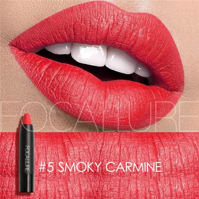 Focallure Matte Lipstick 19 Colors Long-Lasting Waterproof Soft Texture Lipstick Set Red & Nude Shades Cosmetic Glam Batom