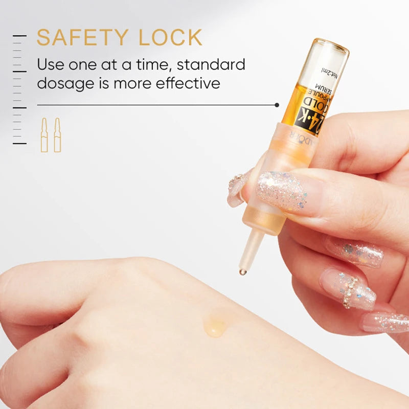 24K Gold Anti-aging Face Serum Dark Spots Removal Hyaluronic Acid Pore Minimizer Whitening Wrinkle Remove Essence Skin Care