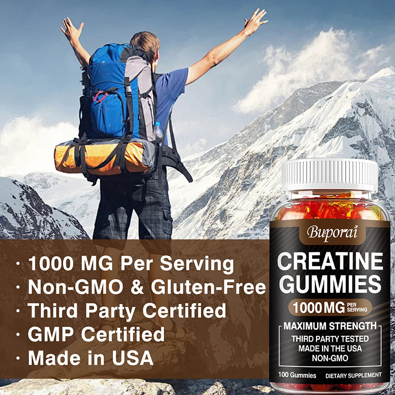Creatine Monohydrate Gummies - Boost Energy, Build Muscle Mass, and Improve Athletic Performance