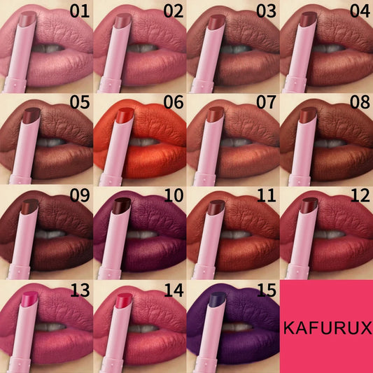 15 Color Cigarette Velvet Matte Waterproof Lipstick Long-lasting Lip Gloss Lip Makeup Red Brown Pink Lip Liner Pen Lip Tint