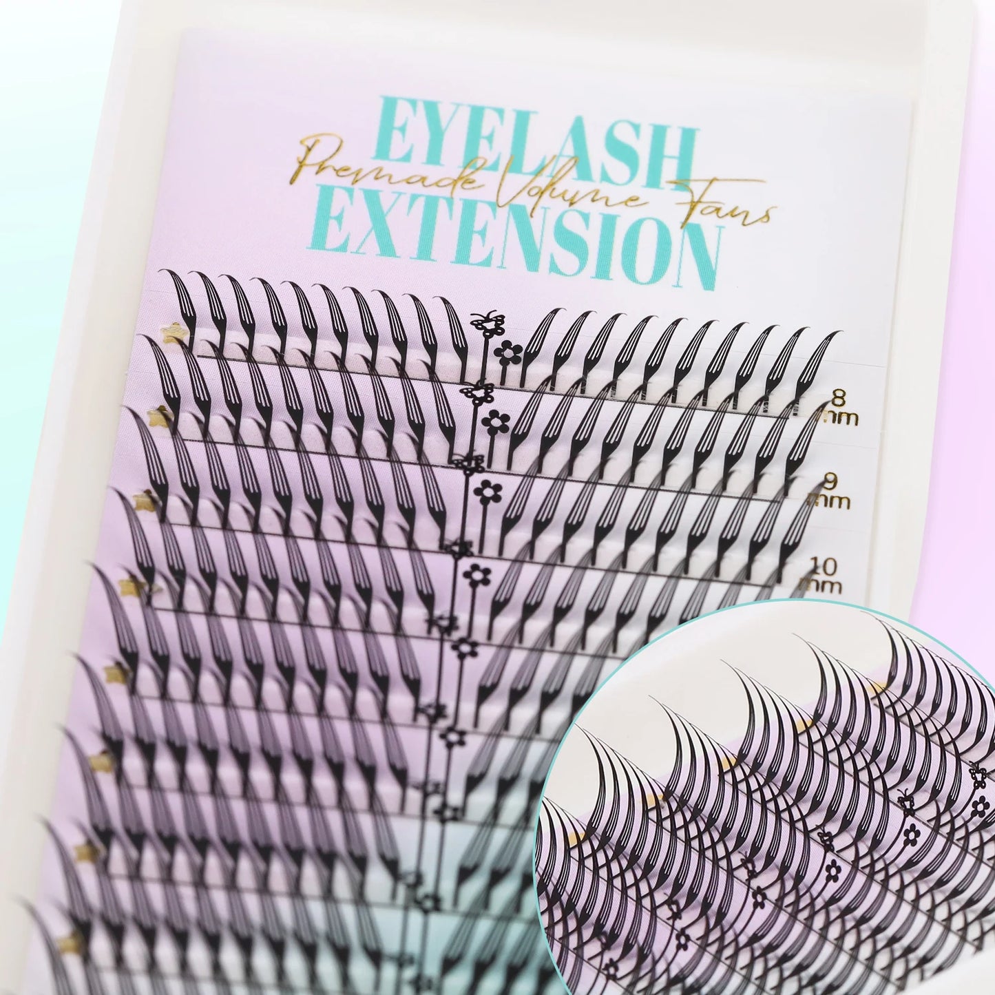 RUJADE Feather Shape Premade Fan Lashes Comic Spire Eyelashes Automatic Flowering Russian Volume Eyelash Extension Fairy Lashes