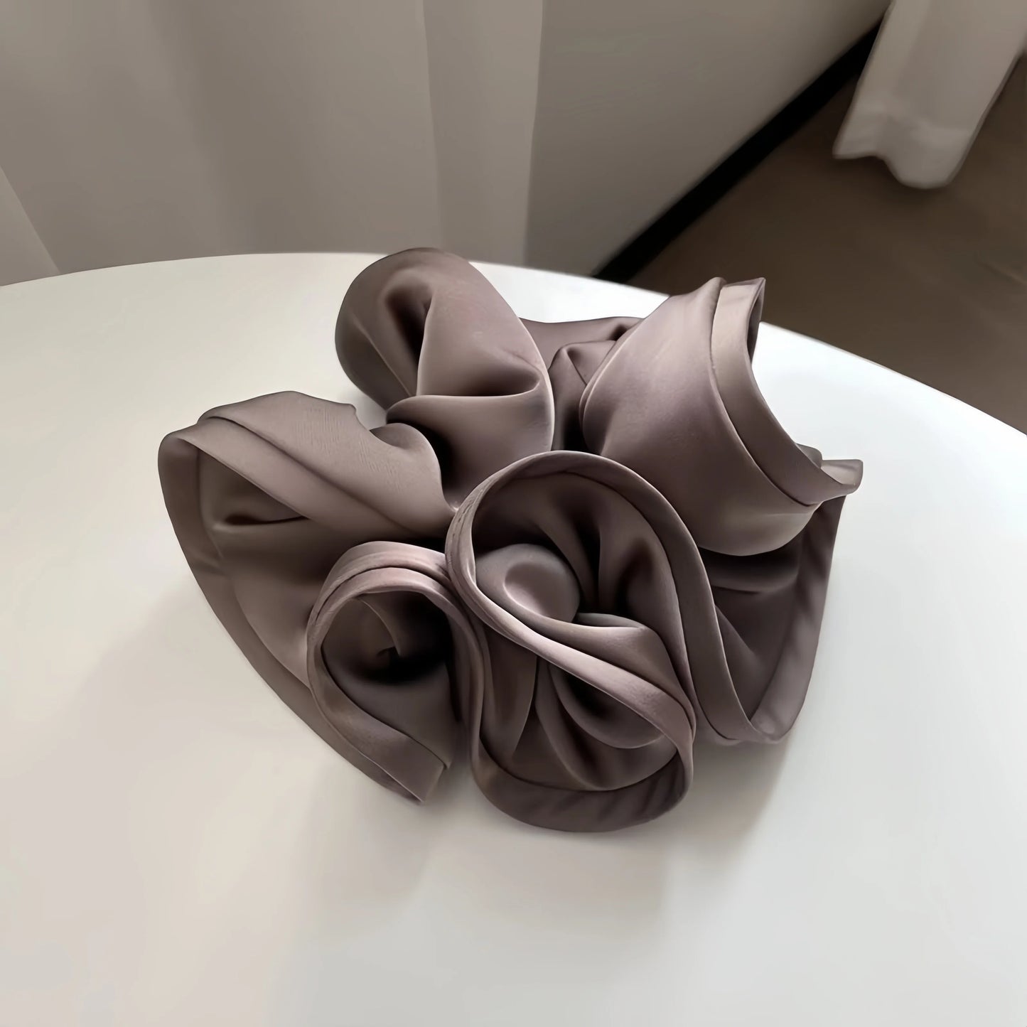Korean Big Hair Tie Ribbon Scrunchies Satin Elastic Hair Band Bow Women Simple Temperament New Style Ponytail Hair Accessories
