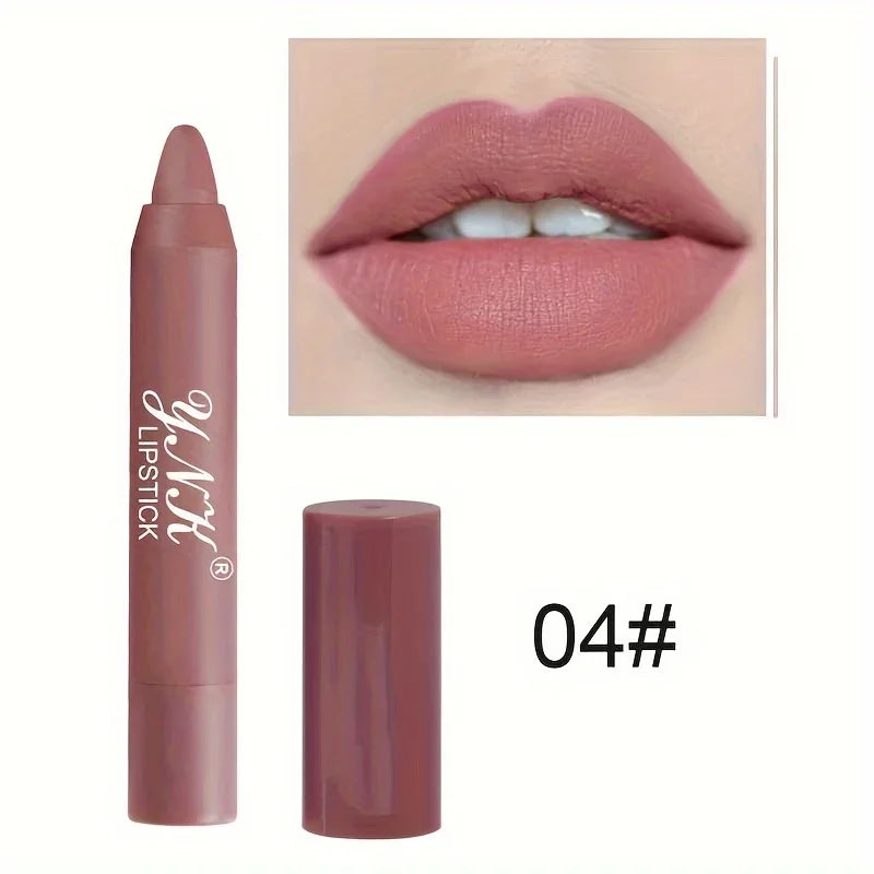 Nude Series Velvet Matte Lipstick Pencil – Waterproof, Long-Lasting Red Lipstick, Lip Tint Pen, Cosmetic Makeup