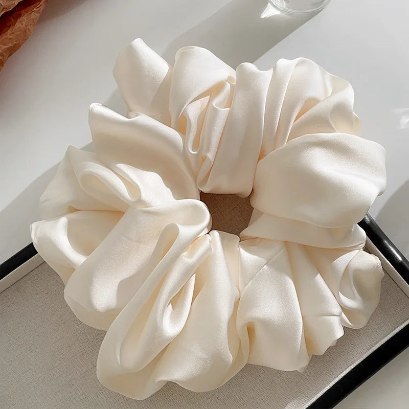 1pc Extra Large Faux Silk Fluffy, High Elasticity, Soft & Silky, Luxury Casual Comfortable Fashion Scrunchie For Women
