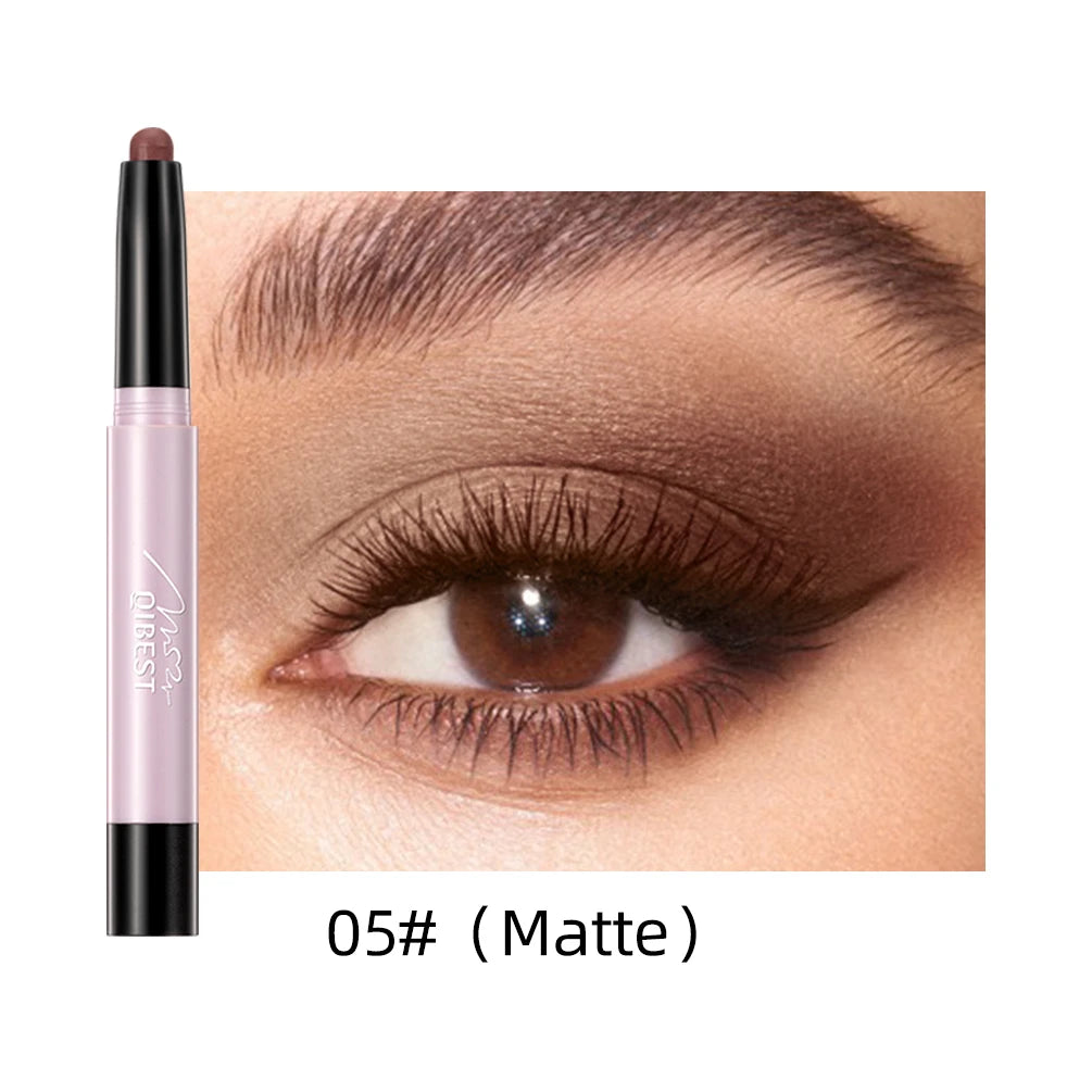 QIBEST 12 Colors Eyeshadow Sticker Cosmetics Shadows Pencil Eyeliner Highlighter Shimmer Pigment Professional Female Makeup