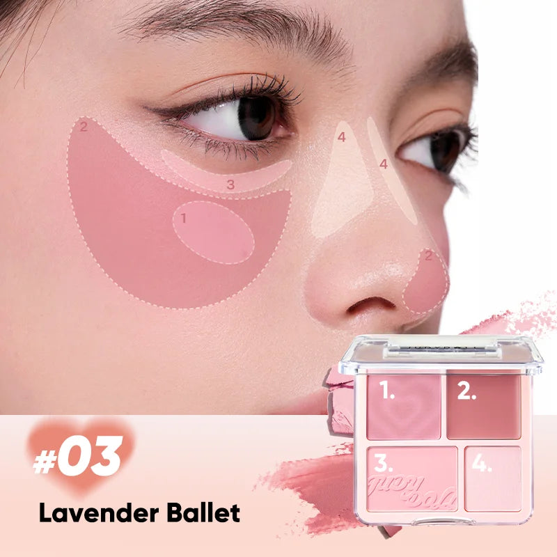 Judydoll 2-in-1 Blush & Highlighter Palette-Blush Cream, Radiant Matte Highlighter, Versatile Palette, Gift for Friends, Date