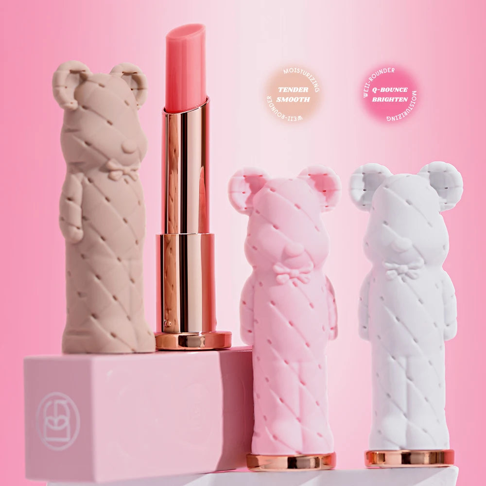 Beauty Glazed Bear Moisturizing Lipstick – Colored Lip Balm, Nourishing Lipstick, Easy-to-Apply Watery Lip Makeup