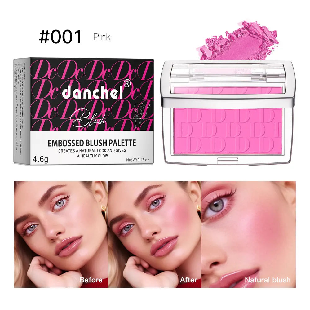 Hot Matte Embossed Blush Palette Rosy Blusher Facial Blush Powder High Pigmented Pink Coral Rouged For Cheeks Smooth Cosmetics
