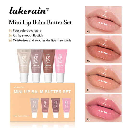 Summer Butter Mini Lip Balm Travel Kit Buttery Moisturizing Tinted Lip Balm Watery Multi-color Lipstick For All Skin Types