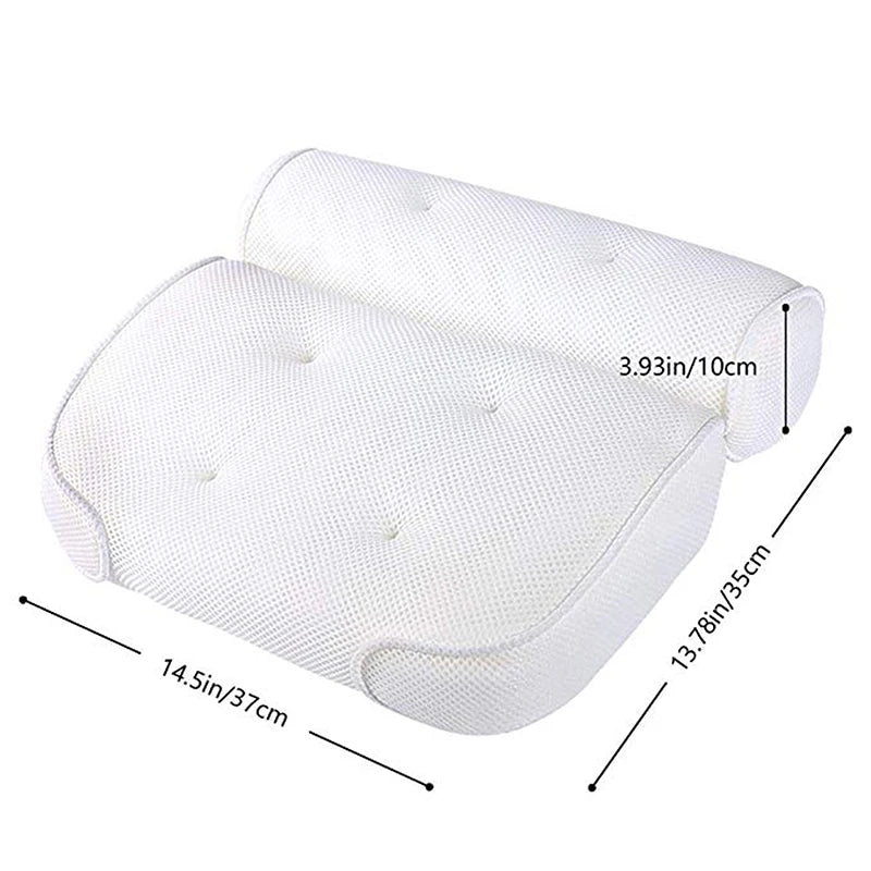 Bath Pillow for Tub Neck and Back Support 3D Air Mesh Spa Bathtub Pillows with Suction Cup