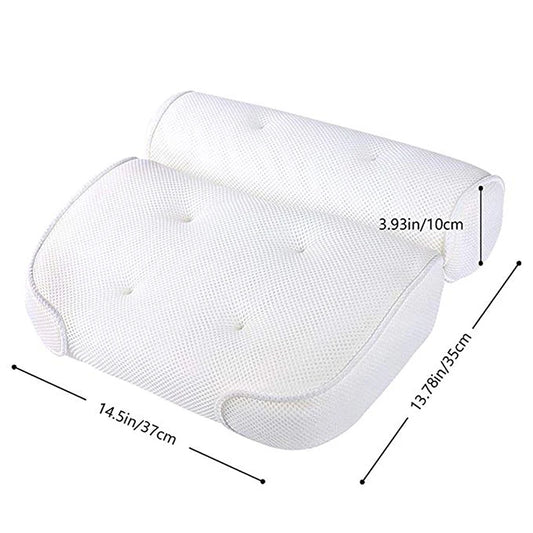 Bath Pillow for Tub Neck and Back Support 3D Air Mesh Spa Bathtub Pillows with  Suction Cup