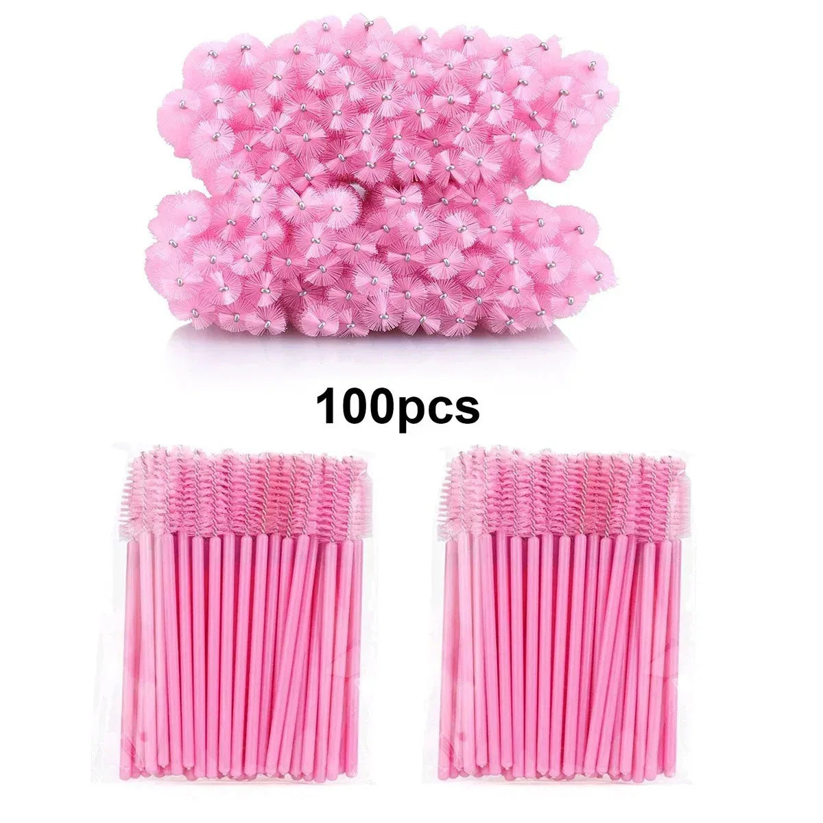 100pcs Disposable Eyelash Brushes Spoolies Micro Lash Mascara Wands Combs Wholesale for Eyelash Extension Makeup Cosmetic Tools