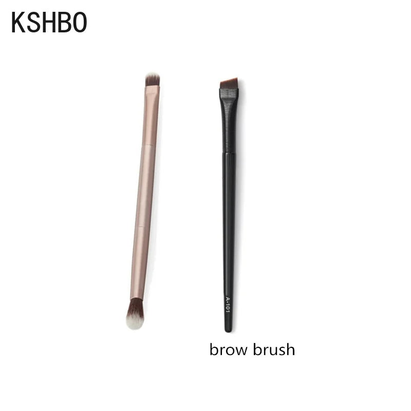 KSHBO 2pcs/set Brow Contour Brush Eyebrow Eyeliner Brush Portable Small Angled Eyebrow Liner Brush Women Makeup Cosmetic Tools