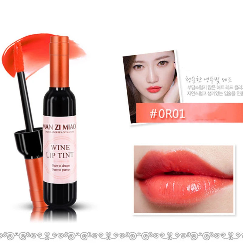 2023 Lipstick & Lip Gloss – Waterproof, Long-Lasting Lovely Tint, Wine Bottle Shape, Red Lip Makeup for Women, Cosmetic Gloss
